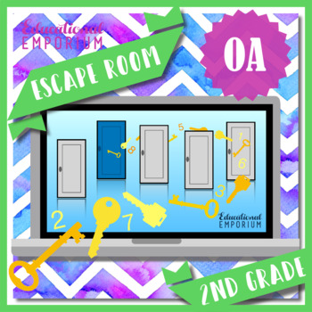 Preview of NO PREP ⭐ Operations & Algebraic Thinking 2nd Grade Math Escape Room
