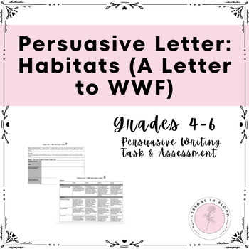 Preview of NO-PREP - PERSUASIVE LETTER WRITING- SCIENCE- A LETTER TO WWF (HABITATS)