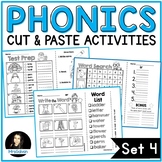 Vowel R Worksheets Phonics Cut and Paste Activities Set 4 