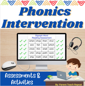 Preview of NO PREP Phonics Reading Intervention Digital Bundle Assessments Back to School
