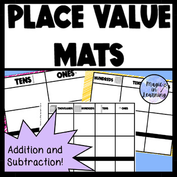 Preview of Place Value Mat | Addition and Subtraction | 2, 3, and 4 Digit | No Prep