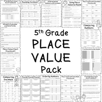 5th grade place value packet by the resource place tpt