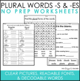 NO PREP Regular Plural Nouns With -S and -ES Worksheets Wo