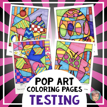 Preview of Testing Brain Breaks | Pop Art Interactive Coloring Sheets | w/ Spring Themes