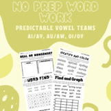 NO PREP Predictable Vowel Teams AI/AY, AU/AW, OI/OY (Align