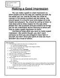 NO PREP Printable Typing Assignment "Making a Good Impression"