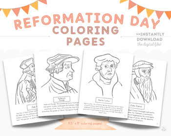 Preview of No Prep Reformation Day Activity | Printable Reformation Day Coloring Pages
