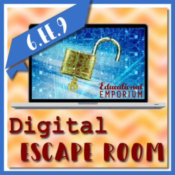 Preview of NO PREP ⭐ Real-World Dependent & Independent Variables Math Escape Room ⭐ 6.EE.9