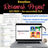 NO PREP Research Project: Emotions - for Secondary Students