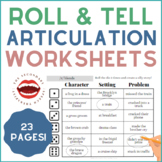 NO PREP Roll and Tell Articulation Worksheets for Speech Therapy