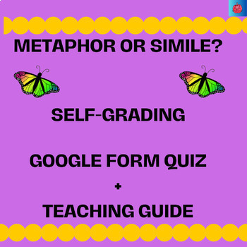 Preview of NO PREP, SELF-GRADING Metaphor or Simile Google Form Quiz