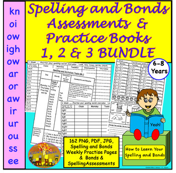 Preview of NO PREP SPELLING, BONDS & ASSESSMENTS BOOKS 1, 2 & 3 BUNDLE