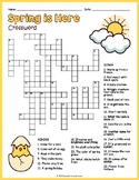 SPRING VOCABULARY Crossword Puzzle Worksheet Activity - 3r