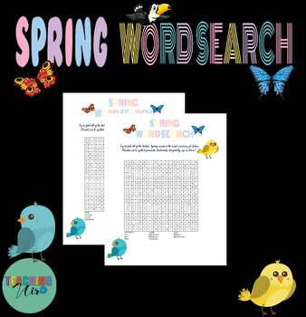 Preview of SPRING BREAK Word Search Puzzle |Spring Worksheet Activity | Spring Vibes Vocabs