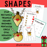 NO PREP Shapes: Math Christmas Worksheets Special Educatio