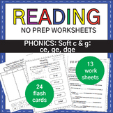 Dyslexia : Soft C and G : ge ce dge : Phonics Worksheets &