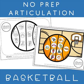 Preview of NO PREP Speech Articulation Therapy BASKETBALL (March Madness)