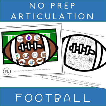 Preview of NO PREP Speech Articulation Therapy FOOTBALL - SUPER BOWL