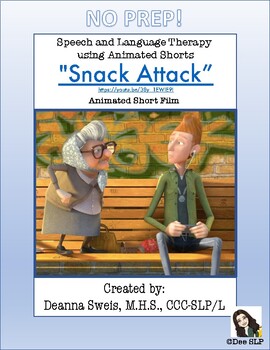 Preview of NO PREP! Speech and Language Therapy using Animated Short Films- "Snack Attack"