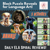 NO PREP -  Spiral Language Art Review - Cute Puppies - Week 8