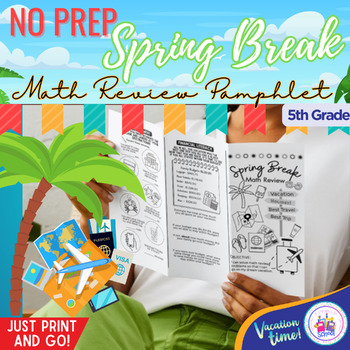 Preview of NO PREP  Math Review Pamphlet Packet Foldable Coloring Test Prep Digital Files