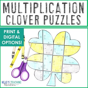 MULTIPLICATION Clover St Patricks Day Math Craft Activity | Shamrock ...