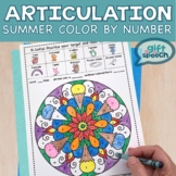 NO PREP Summer Articulation Color by Number Later Developi