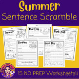 NO PREP Summer Sentence Scramble | BUNDLE | End of Year Ac