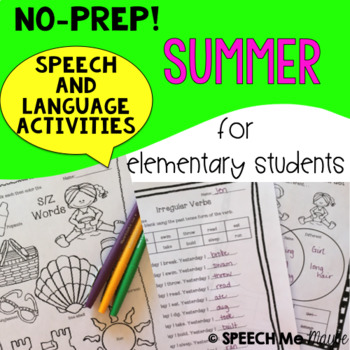 Preview of NO-PREP Summer Speech and Language Activities