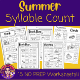 NO PREP Summer Syllable Count | BUNDLE | End of Year Activities