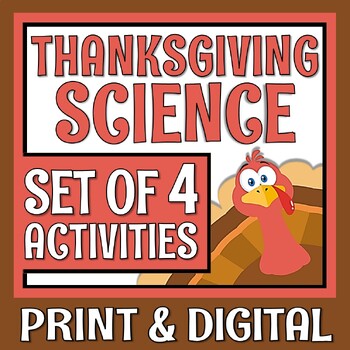 Preview of NO PREP Thanksgiving Science Activity Bundle