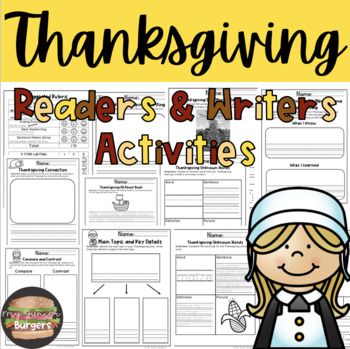Preview of NO-PREP Thanksgiving-Themed Readers and Writers Activities