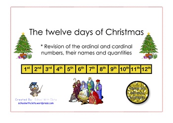 Preview of NO PREP: The Twelve Days Of Christmas (Ordinal & Cardinal Numbers Revision)