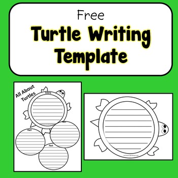 Preview of NO PREP 1st or 2nd grade Science Turtle Writing Template