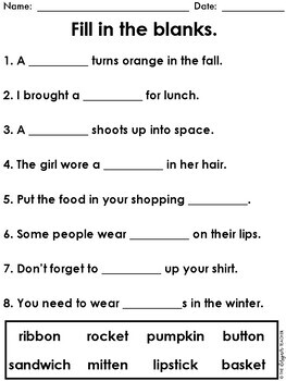 NO PREP Two Syllable Words with Closed Syllables Worksheets VCCV