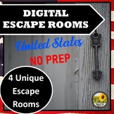 NO PREP United States History Escape Rooms Bundle