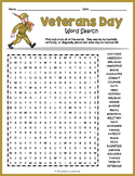 NO PREP VETERANS DAY Word Search Puzzle Worksheet Activity