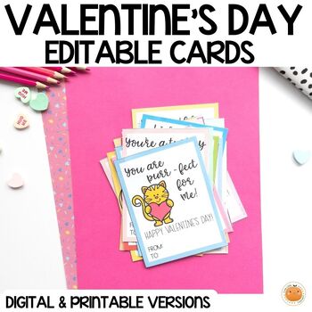 Valentine's Day Cards | Print & Go and Editable | Printable & Digital ...