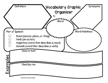 Vocabulary Graphic Organizer for Guided Activities and Centres by