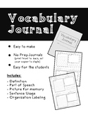 NO PREP Vocabulary Journal Booklet