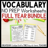 NO PREP Vocabulary Worksheets Bundle | Seasonal Printable 