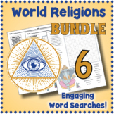 NO PREP WORLD RELIGIONS BUNDLE - 6 Word Search Puzzle Work