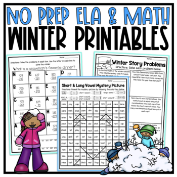 Preview of NO PREP Winter Activities - 3rd Grade