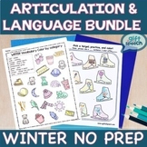 NO PREP Winter Articulation and Language Activities Bundle