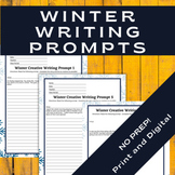 NO PREP Winter Writing Prompts for Middle School