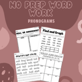 NO PREP Word Work Phonograms (Aligned with 95% Scope)