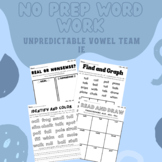 NO PREP Word Work Unpredictable Vowel Team OW (Aligned wit