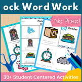 ock Word Family Word Work and Activities - Short O Word Work