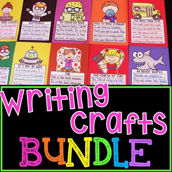 Preview of NO PREP Writing Crafts BUNDLE (FULL YEAR of Writing Prompts with Pictures)