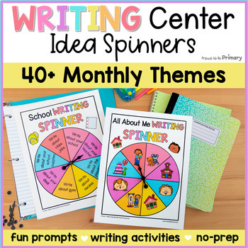 Preview of Writing Idea Spinners - Writing Center Activities, Topics & Prompts